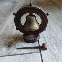 Régi kis réz gong (9,8x8,5x4,8 cm)