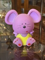 LILA SZÍNŰ EGÉR GUMI, MŰANYAG GYEREK JÁTÉK ÁLLAT FIGURA 10 CM