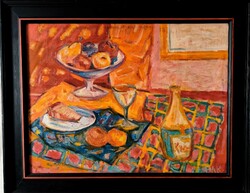 Bak Imre(1939-2022):Asztali csendélet 1965(közvetlen a művésztől,lásd fotó)