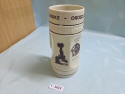 T3422 Hollóházi OMBKE Oroszlány 1984 Bányászati Múzeum Oroszlány korsó 18 cm