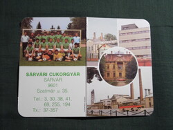 Kártyanaptár,Sárvár cukorgyár,labdarugó focicsapat,Ikarus autóbusz,névnapos, 1989   (5)