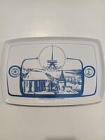 Hollóházi porcelán tálca Miskolc 1985