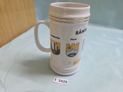 T3428 Hollóházi Bányászvárosok OMBKE Oroszlány 1988 korsó 16 cm