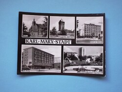 Képeslap (41) - Németország (NDK) - Karl-Marx-Stadt (ma Chemnitz) mozaik 1950-es évek