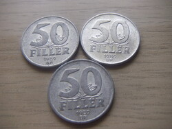 50  Fillér 1989  A képen látható állapotban  3 db egyben