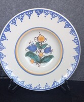 Vintage szlovák kézi festésű falitányér, magasság 4,5 cm, átmérő 21,5 cm,