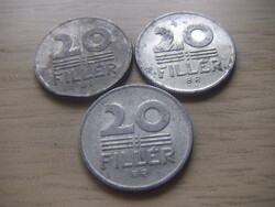 20  Fillér 1980  A képen látható állapotban 3 db egyben