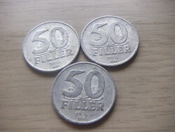 50  Fillér 1986  A képen látható állapotban  3 db egyben