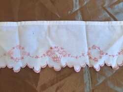 POLCCSÍK - HÍMZETT - KÉZIMUNKA - 82 x 10 cm - LENVÁSZON - RÉGI - HIBÁTLAN