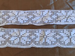 SZALAG - 2 db - CSIPKE - HORGOLT - KÉZIMUNKA - 32 x 6 cm - 10 x 6 cm - HIBÁTLAN