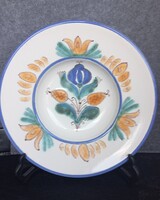 Vintage szlovák kézi festésű falitányér, magasság 4,5 cm, átmérő 21,5 cm,
