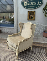 Antik stílusú vintage füles fotel szólóban vagy párban