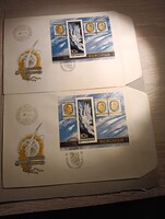 In Memoriam FDC pár (1968) – Gagarin, Komarov, White emlékére – 2 db boríték