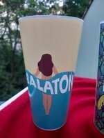 Balaton, Budapest feliratos nyári koktél, italos strand poharak