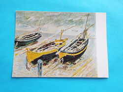 Képeslap (44) - Claude Monet - Étretat-i bárkák