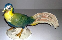 1920's KARL ENS Volkstedt német porcelánfigura RITKA - FÁCÁN madár szobor - 17 x 11 cm HIBÁTLAN