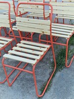 Retro vendéglátos székek régi kerti székek csővázas rakásolható éttermi bűfé kocsma szék