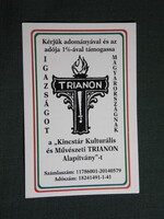 Kártyanaptár,Kincstár Kulturális TRIANON alapítvány, 2008   (5)