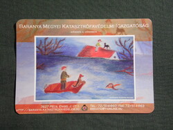 Kártyanaptár,Baranya megyei katasztrófavédelem,tűzoltóság,Pécs,grafikai, 2008   (5)