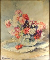 2A495 Piroska János : Szegfű csendélet 1962