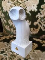 Royal Dux Bohemia porcelán bagoly-17,5 cm, eredeti cimkével