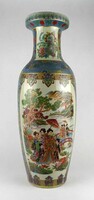 1Y725 Régi nagyméretű gazdagon aranyozott japán porcelán padlóváza 59.5 cm