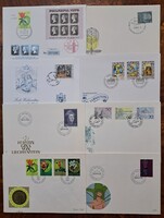 Liechtenstein FDC bélyeg tétel - 8 db első napi boríték és emlékív (1970-1995)