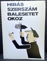 Régi munkavédelmi plakát, Retro loft industrial design munkavédelmi plakát, dekoráció