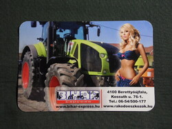 Kártyanaptár,Bihar-Express,mezőgaz. gépek,Berettyóújfalu,CLAAS traktor,női modell , 2022   (5)