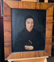 Nemesi származású hölgy, 1790-1800 k. festmény, olaj vászon, restaurált, kerettel 78*66 cm, jn.