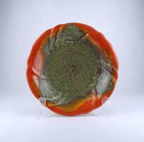 2A547 Retro jelzett mid century német Strehla iparművész kerámia tál 30 cm