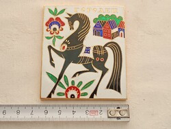 Fali disz plakett Gorodec 1979 retro orosz szuvenír zománc 7,5x6,5cm
