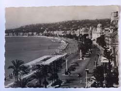 Régi képeslap Nizza – Angol sétány- Francia Riviéra - oldtimerek