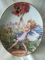 Angol /Royal Worcester/ porcelán tányér a virágtündérek sorozatból