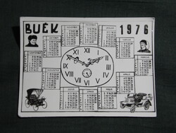 Kártyanaptár,céllövölde,trafik,BUÉK,veterán autó,rakéta,vadászrepülőgép, 1976   (5)