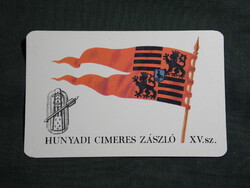 Kártyanaptár,Mn,történelmi zászlóink,Hunyadi címeres zászló, 1976   (5)