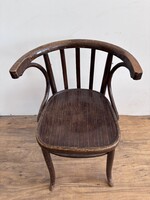 Ritka hajlított fa karosszék – Thonet / Kohn stílus, eredeti patinával