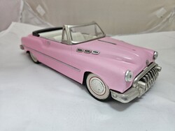 Antik 1950-es évekbeli rózsaszín Buick Convertible (kabrió) lendkerekes lemezjáték autó