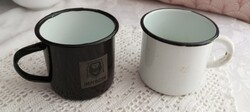 2 db zománcozott bögre / camping bögre – retro, 8 cm