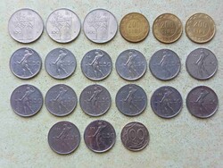 Olaszország 21 db Különböző Érme 50,100,200 Lira 1955-1995