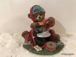SZOBOR - MACKÓ - 1997 év - HARLEY  DAVIDSON - 8 x 7 x 7 cm - KERÁMIA - RITKA LELET - HIBÁTLAN
