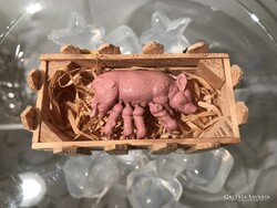 SZOBOR - MALACÓL - FA - GUMI - 8 x 4 x 3 cm - GYŰJTEMÉNYBŐL - NÉMET  - HIBÁTLAN
