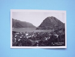 Képeslap (46/1) - Svájc - Lugano látképe és a San Salvatore-hegy 1940-es évek - (9x13,8 cm)