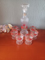 Vintage olasz likőrös készlet - Karat és 6 db pohár (Retro, 1960-as/70-es évek)