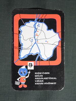 Kártyanaptár,Budapest ÁFÉSZ,Élelmiszer ABC áruházak,grafikai,térképes, 1984   (5)
