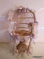 FOTEL - USA - 40 x 25 x 16 cm - RATTAN - CSIPKÉVEL - RETRO  - HIBÁTLAN