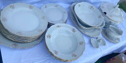 Elegáns Thun Bernadotte csehszlovák porcelán étkészlet – 26 részes, aranyozott, hibátlan