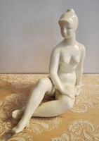 Hollóházi nagyobb méretű  porcelán női akt  24 x 20,5 cm