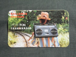 Kártyanaptár,Videoton,Táskarádió magnó, 1984   (5)