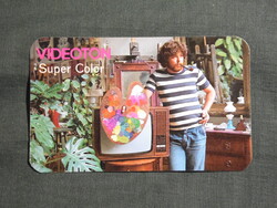 Kártyanaptár,Videoton,Super Color televízió,férfi modell, 1984   (5)